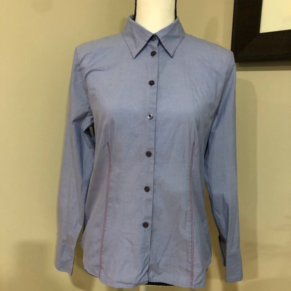 *TALBOTS* Blue Long Sleeve Button Down Shirt Sz 10